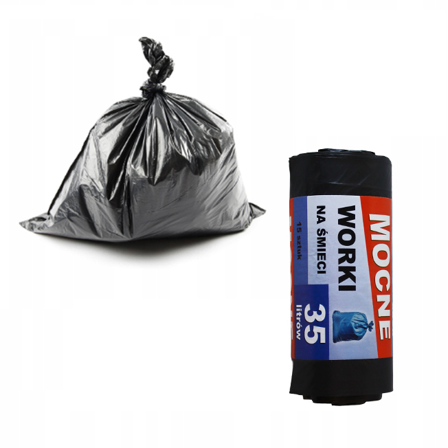 Worki na śmieci czarne 35l 15szt.